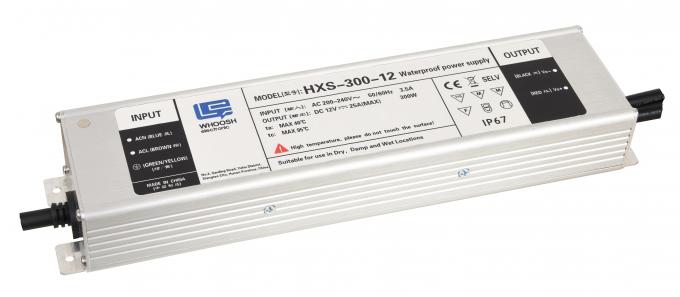 25A IP67 แหล่งจ่ายไฟกันน้ำหม้อแปลง 300W 12V สำหรับไฟ LED 0